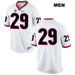 Men's Georgia Bulldogs NCAA #29 Lucas Stone Nike Stitched White Authentic No Name College Football Jersey XQD2754YY